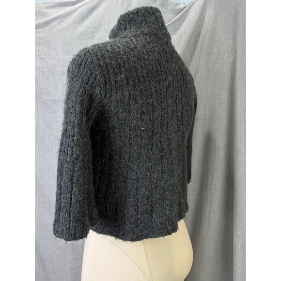 Free People Wool Blend Patchwork Jacket Art Knit Funnel Neck Boho Festival XS - Picture 3 of 12